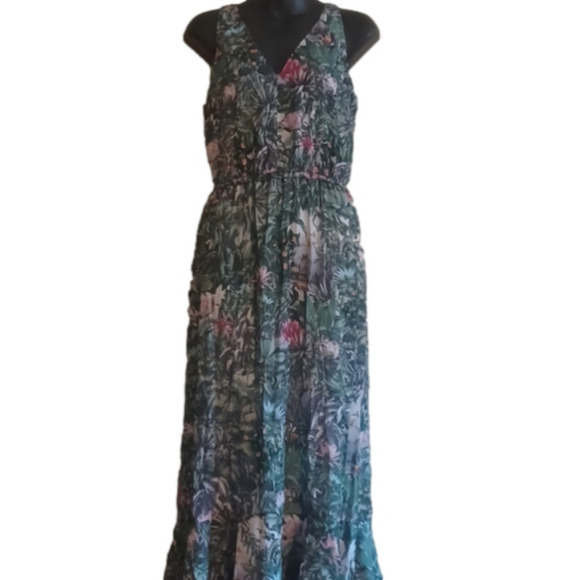 Maxi dress, size 6. By H & m conscious Collection. Beautiful jungle type print. - Picture 1 of 15